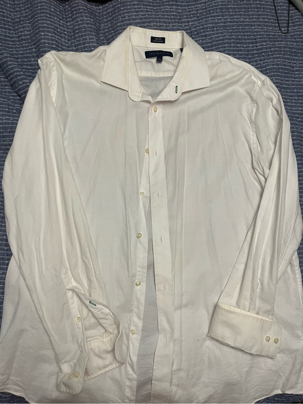 Tommy Hilfiger White Button-Down Dress Shirt